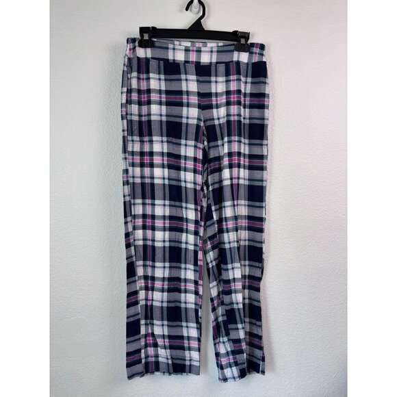 Soma women's small navy‎ pink plaid cool nights pajama lounge sleep pants - Picture 1 of 5